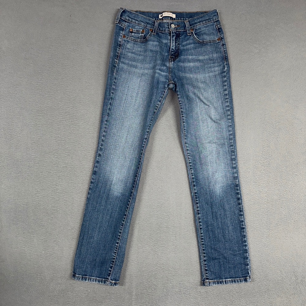 Levis Jeans Womens 6 Blue 505 Straight Leg Medium Wash Stretch Denim Cowboy